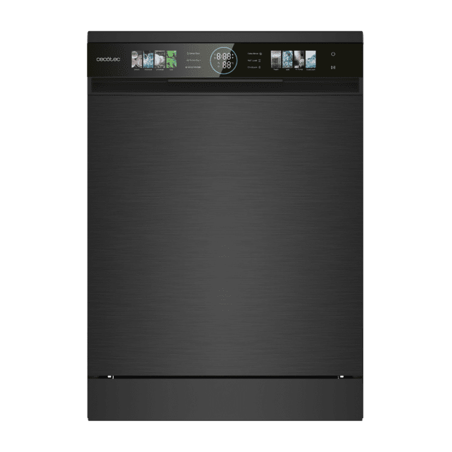 Bolero Aguazero 6620 Dark Bolero 60 cm integrierbarer Geschirrspüler dark inox mit 15 Maßgedecken, Klasse C, 8 Programmen, Inverter-Motor, XXL-FullColor-Display, Smart Wash, UV-Licht, Turbo Dry+, AutoClean, Halbe Beladung, Delay Start, Kindersicherung und dritter Korb