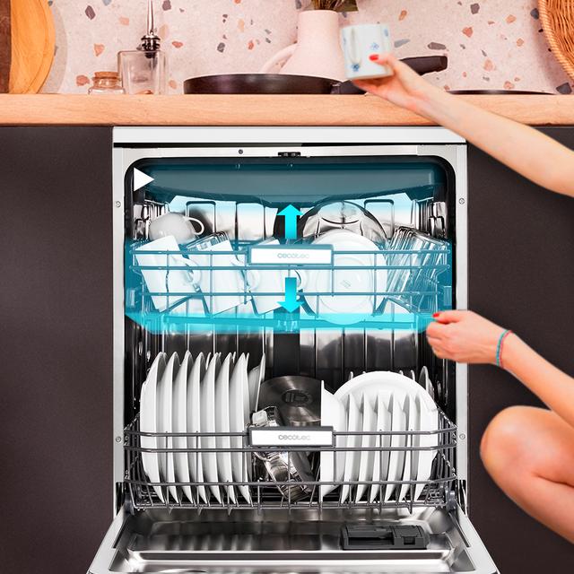 Bolero Aguazero 6620 Dark Bolero 60 cm integrierbarer Geschirrspüler dark inox mit 15 Maßgedecken, Klasse C, 8 Programmen, Inverter-Motor, XXL-FullColor-Display, Smart Wash, UV-Licht, Turbo Dry+, AutoClean, Halbe Beladung, Delay Start, Kindersicherung und dritter Korb