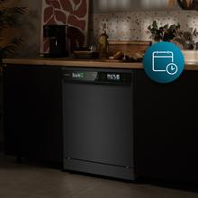 Bolero Aguazero 6620 Dark Bolero 60 cm integrierbarer Geschirrspüler dark inox mit 15 Maßgedecken, Klasse C, 8 Programmen, Inverter-Motor, XXL-FullColor-Display, Smart Wash, UV-Licht, Turbo Dry+, AutoClean, Halbe Beladung, Delay Start, Kindersicherung und dritter Korb