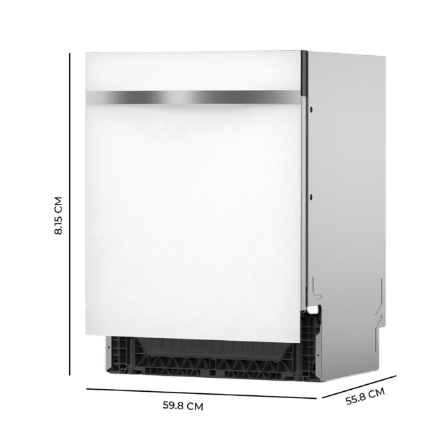 Bolero Aguazero 6320 Full-BI Matt White Glass Lave-vaisselle Bolero encastrable en verre blanc de 60 cm avec capacité pour 15 couverts, classe D, 8 programmes, écran FullColor, Smart Wash, UV Light, Turbo Dry+, AutoClean, Demi-charge, Dual Zone Wash, Delay Start, ChildLock, deux paniers et tiroir à couverts