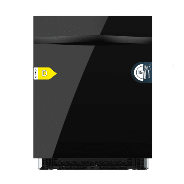 Bolero Aguazero 6320 Full-BI Matt Black Glass Lave-vaisselle Bolero encastrable en verre noir de 60 cm avec capacité pour 15 couverts, classe D, 8 programmes, écran FullColor, Smart Wash, UV Light, Turbo Dry+, AutoClean, Demi-charge, Dual Zone Wash, Delay Start, ChildLock, deux paniers et tiroir à couverts