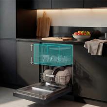 Bolero Aguazero 6320 Full-BI Matt Black Glass Lavavajillas Bolero integrable y cristal negro mate 60 cm con 15 servicios, Clase D, 8 Programas, pantalla FullColor, Smart Wash, UV Light, Turbo Dry+, AutoClean, Half Load, Dual Zone Wash, Delay Start, ChildLock, bandeja superior ajustable y tercera bandeja
