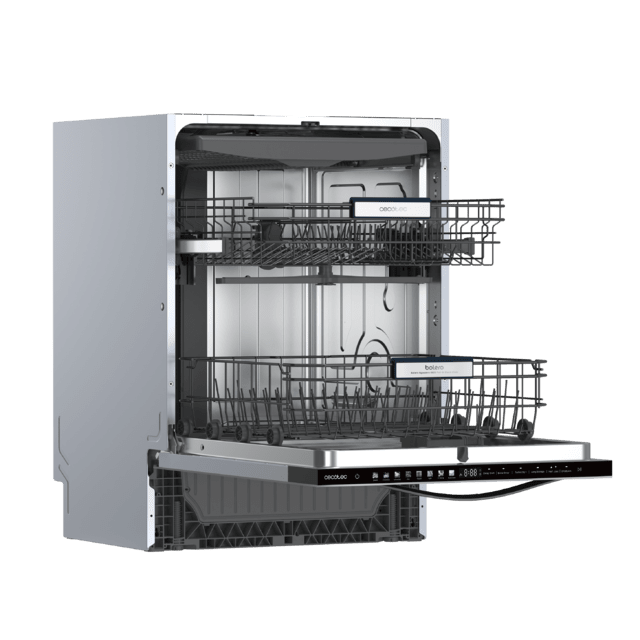 Bolero Aguazero 6320 Full-BI Matt Black Glass Lave-vaisselle Bolero encastrable en verre noir de 60 cm avec capacité pour 15 couverts, classe D, 8 programmes, écran FullColor, Smart Wash, UV Light, Turbo Dry+, AutoClean, Demi-charge, Dual Zone Wash, Delay Start, ChildLock, deux paniers et tiroir à couverts