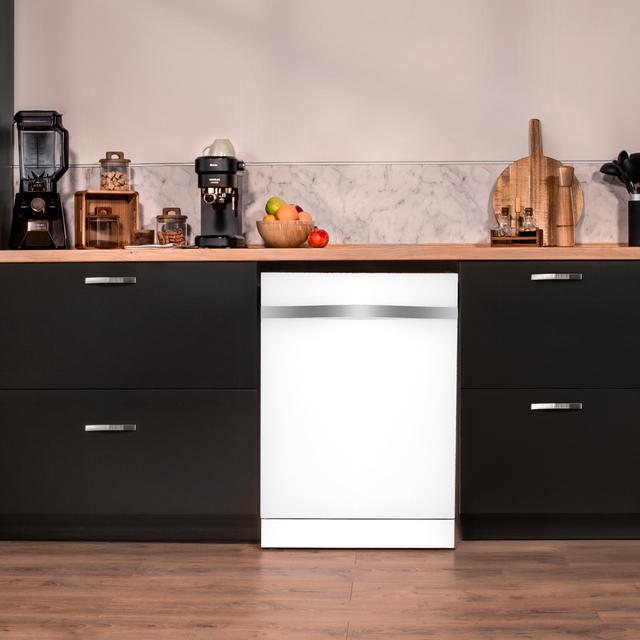 Bolero Aguazero 6620 Full-BI Matt White Glass Lave-vaisselle Bolero encastrable en verre blanc de 60 cm avec capacité pour 15 couverts, classe C, 8 programmes, moteur Inverter, écran FullColor, Smart Wash, UV Light, Turbo Dry+, AutoClean, Demi-charge, Dual Zone Wash, Delay Start, panier supérieur réglable et tiroir à couverts.