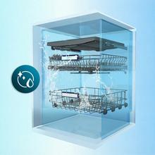 Bolero Aguazero 6620 Full-BI Matt White Glass Lavavajillas Bolero integrable y cristal blanco mate de 60 cm con 15 servicios, Clase C, 8 Programas, Motor Inverter, pantalla FullColor, Smart Wash, UV Light, Turbo Dry+, AutoClean, Half Load, Dual Zone Wash, Delay Start, bandeja superior ajustable y tercera badeja