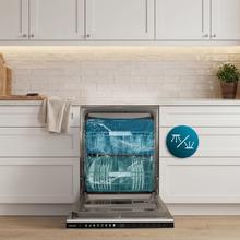 Bolero Aguazero 6620 Full-BI Matt White Glass Lavavajillas Bolero integrable y cristal blanco mate de 60 cm con 15 servicios, Clase C, 8 Programas, Motor Inverter, pantalla FullColor, Smart Wash, UV Light, Turbo Dry+, AutoClean, Half Load, Dual Zone Wash, Delay Start, bandeja superior ajustable y tercera badeja