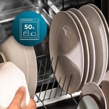 Bolero Aguazero 6620 Full-BI Matt White Glass Lavavajillas Bolero integrable y cristal blanco mate de 60 cm con 15 servicios, Clase C, 8 Programas, Motor Inverter, pantalla FullColor, Smart Wash, UV Light, Turbo Dry+, AutoClean, Half Load, Dual Zone Wash, Delay Start, bandeja superior ajustable y tercera badeja