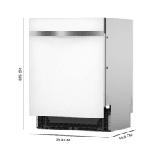 Bolero Aguazero 6620 Full-BI Matt White Glass Lave-vaisselle Bolero encastrable en verre blanc de 60 cm avec capacité pour 15 couverts, classe C, 8 programmes, moteur Inverter, écran FullColor, Smart Wash, UV Light, Turbo Dry+, AutoClean, Demi-charge, Dual Zone Wash, Delay Start, panier supérieur réglable et tiroir à couverts.