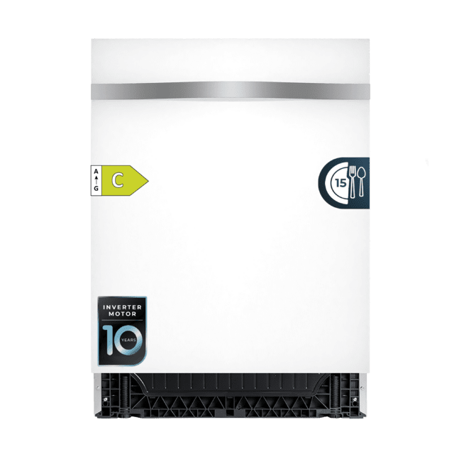 Bolero Aguazero 6620 Full-BI Matt White Glass Lave-vaisselle Bolero encastrable en verre blanc de 60 cm avec capacité pour 15 couverts, classe C, 8 programmes, moteur Inverter, écran FullColor, Smart Wash, UV Light, Turbo Dry+, AutoClean, Demi-charge, Dual Zone Wash, Delay Start, panier supérieur réglable et tiroir à couverts.