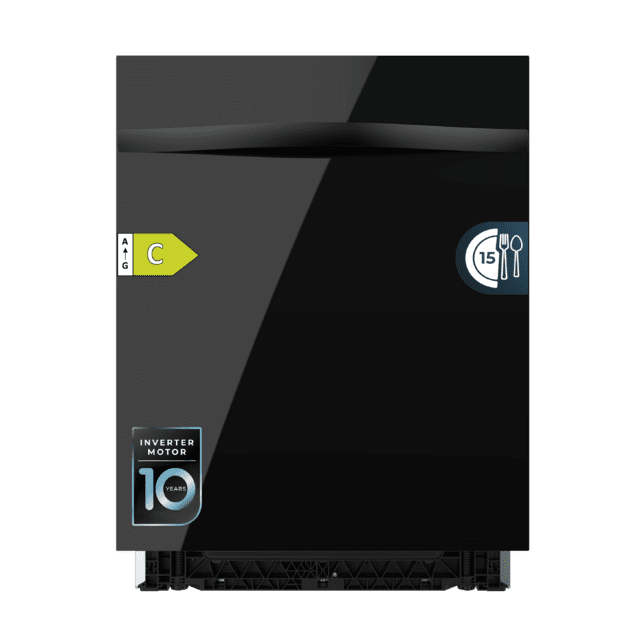 Bolero Aguazero 6620 Full-BI Matt Black Glass Lave-vaisselle Bolero encastrable en verre noir de 60 cm avec capacité pour 15 couverts, classe C, 8 programmes, moteur Inverter, écran FullColor, Smart Wash, UV Light, Turbo Dry+, AutoClean, Demi-charge, Dual Zone Wash, Delay Start, ChildLock, panier supérieur réglable et tiroir à couverts.