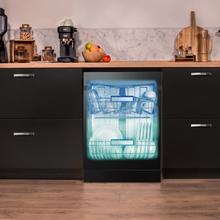 Bolero Aguazero 6620 Full-BI Matt Black Glass Lave-vaisselle Bolero encastrable en verre noir de 60 cm avec capacité pour 15 couverts, classe C, 8 programmes, moteur Inverter, écran FullColor, Smart Wash, UV Light, Turbo Dry+, AutoClean, Demi-charge, Dual Zone Wash, Delay Start, ChildLock, panier supérieur réglable et tiroir à couverts.