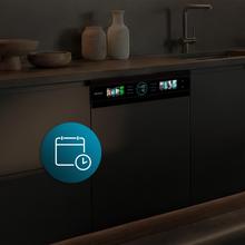 Bolero Aguazero 6620 S-BI Lavavajillas Bolero semi-integrable de 60 cm con 15 servicios, Clase C, 8 Programas, Motor Inverter, pantalla FullColor XXL, Smart Wash, UV Light, Turbo Dry+, AutoClean, Half Load, Dual Zone Wash, Delay Start, ChildLock, bandeja superior ajustable y tercera bandeja