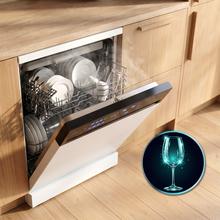 Bolero Aguazero 6900 Lave-vaisselle blanc avec capacité pour 15 couverts, classe énergétique A, finition similicuir, écran FullColor XXL, moteur Inverter Plus, 8 programmes, fonction UV Hygiene, ouverture automatique et séchage Turbo Dry+, Dual Zone Wash, panier réglable, demi-charge, Machine Care, Delay Start, tiroir à couverts et ChildLock.