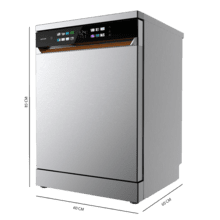 Bolero Aguazero 6900 Inox Lavavajillas inox de 15 cubiertos, clase energética A, acabados en imitación cuero, pantalla FullColor XXL, motor Inverter Plus, 8 programas, función UV Hygiene, secados Auto Open y Turbo Dry+, Dual Zone Wash, bandeja ajustable, Half Load, Machine Care, Delay Start, bandeja  para cubiertos y ChildLock.