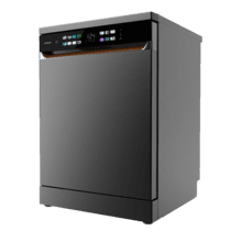 Bolero Aguazero 6900 Dark Lavavajillas dark inox de 15 cubiertos, clase energética A, acabados en imitación cuero, pantalla FullColor XXL, motor Inverter Plus, 8 programas, función UV Hygiene, secados Auto Open y Turbo Dry+, Dual Zone Wash, bandeja ajustable, Half Load, Machine Care, Delay Start, bandeja  para cubiertos y ChildLock.