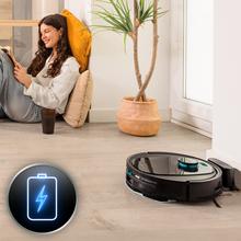 Conga 7690 Immortal Max Home Robot aspirador con tecnología de navegación láser. Base de autovaciado con 2,5 L de capacidad. Limpieza 4 en 1: barre, aspira, friega y pasa la mopa. Potencia de succión de 5000 Pa. Hasta 220 minutos de autonomía. Cepillo central de silicona, óptimo para pelo de mascotas. Mopa de fregado y 1 cepillo lateral. Control APP y asistentes virtuales. Conexión Bluetooth y WiFi para redes 2,4 GHz y 5 GHz.