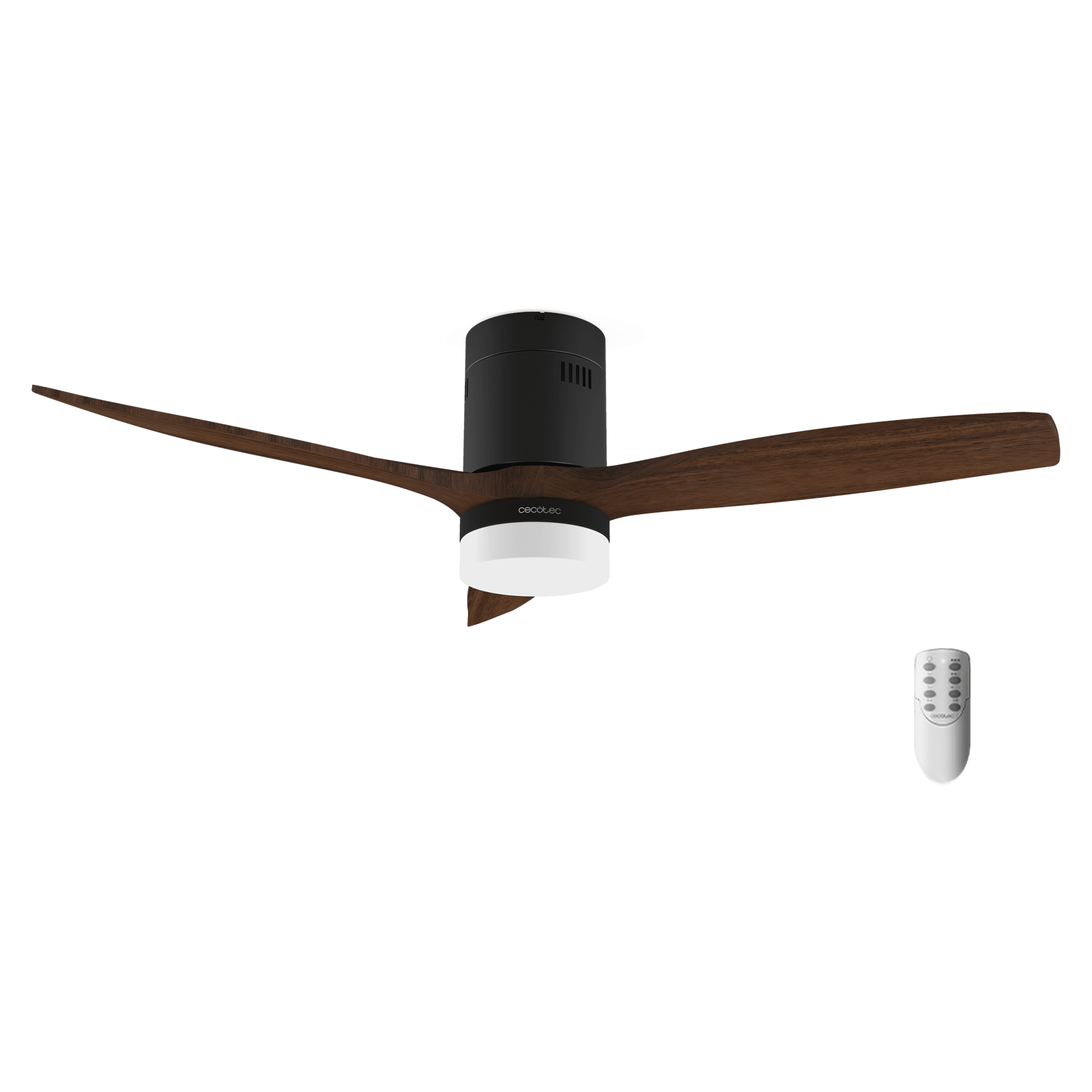 EnergySilence Aero 5600 Classic Black 40 W 52“ Deckenventilator mit Fernbedienung, 6 Geschwindigkeiten, 3 Flügeln, Winter-Sommer-Modus und Timer bis zu 8 Stunden.