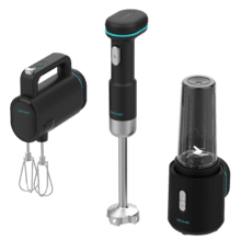 BlendGo Pack Pack de batidora de mano, batidora de vaso individual y batidora de varillas con batería. Incluye todos sus accesorios.