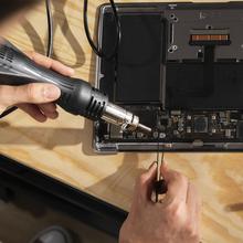 TotalSoldier Station 6500 Estación de soldar de aire caliente con 60W de potencia. Alcanza hasta 510ºC. Pantalla digital para control de temperatura. Incluye puntas de soldar y estaño.