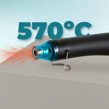 HellGun 200 Pistola de calor cable con 450W de potencia. Alcanza hasta 570ºC. Incluye 3 boquillas. Temperatura regulable en 3 niveles.