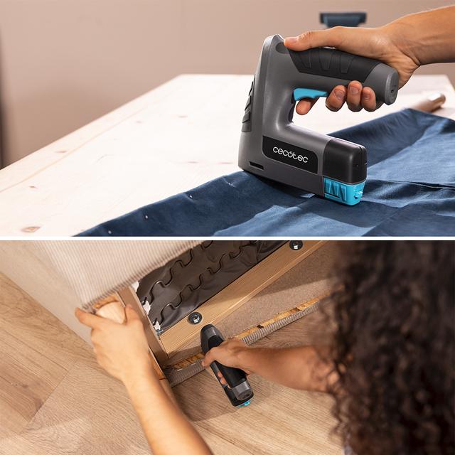 FastTacker 4000 Graffatrice a batteria da 4V 1500mAh. 2in1 compatibile con graffe e chiodi. Fissaggi duraturi. Include 9000 graffe metalliche e chiodi.