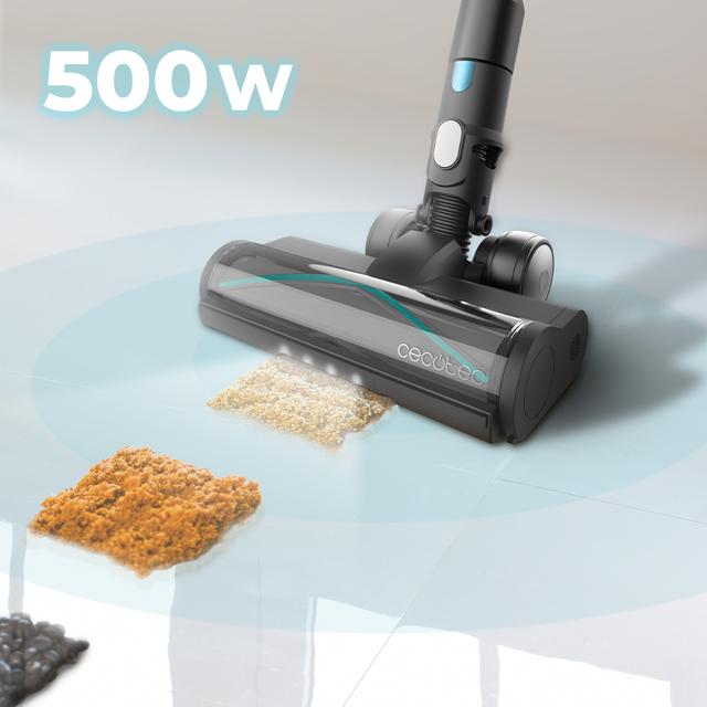 Conga Rockstar 3500 Storm Pet Flex. Aspirador escoba sin cables sin bolsa BLDC con 500 W de potencia total y 150 AW. 70 minutos de autonomía en modo ECO. Cepillo HairLess antienredos. Tubo flexible y cepillo para animales.