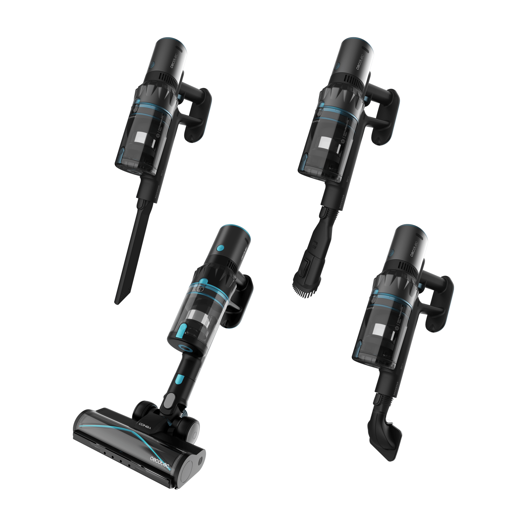 Cecotec Conga Rockstar 3500 Storm Pet Flex en diferentes posiciones de uso