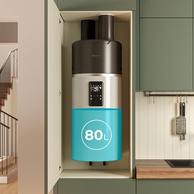 AeroThermal 80 Water Connected Termo con Aerotermia de 80L, Energía Sostenible, Pantalla Táctil, Control por APP y Clase Energética A+