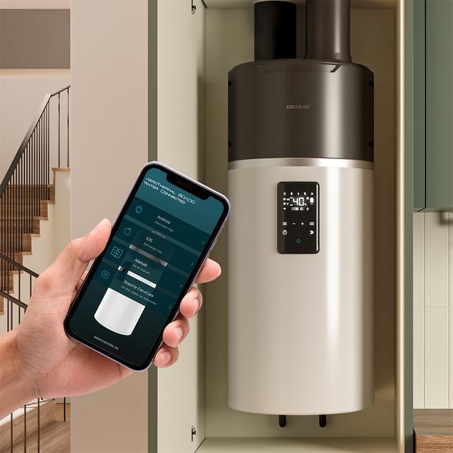 AeroThermal 80 Water Connected Termo con Aerotermia de 80L, Energía Sostenible, Pantalla Táctil, Control por APP y Clase Energética A+