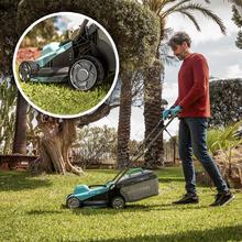 Terrenator 330 Flex Cortacésped cable con 1200W. Ancho de corte 33cm. Fácil maniobrabilidad. Altira de corte ajustable. Seguridad con tecnología BeltDrive.