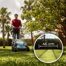 Terrenator 460 Flex Z Auto Cortacésped cable con 2000W. Ancho de corte 46cm. Propulsión automática. Cambio de altura sistema Z-Tech. 4in1 con mulching. Ruedas traseras XL. Seguidad con tecnología BeltDrive.