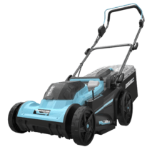 Terrenator E7 Liberty Z Plus Cortacésped motor sin escobillas Brushless. Funciona con 2 baterías 21V 4Ah. Cambio de altura sistema Z-Tech. Ancho de 43cm. 3in1 con mulching. Ruedas traseras XL.