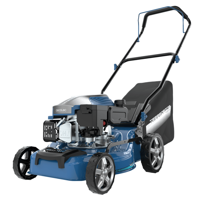 Terrenator 2700.41 Total Z Cortacésped de gasolina de 144cc. Cuerpo de acero 41cm. Cambio de altura sistema Z-Tech. 3in1 con mulching. Ruedas traseras XL