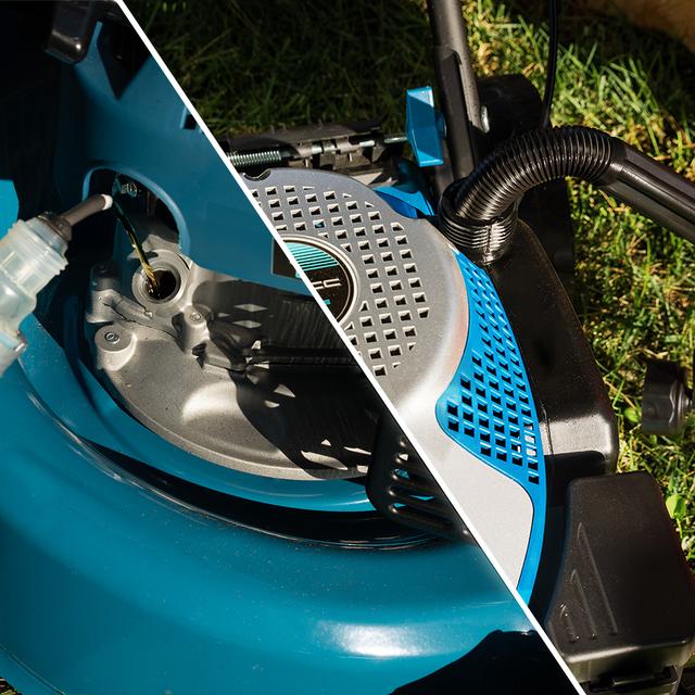 Terrenator 2700.41 Total Z Cortacésped de gasolina de 144cc. Cuerpo de acero 41cm. Cambio de altura sistema Z-Tech. 3in1 con mulching. Ruedas traseras XL