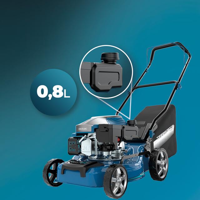Terrenator 2700.41 Total Z Cortacésped de gasolina de 144cc. Cuerpo de acero 41cm. Cambio de altura sistema Z-Tech. 3in1 con mulching. Ruedas traseras XL