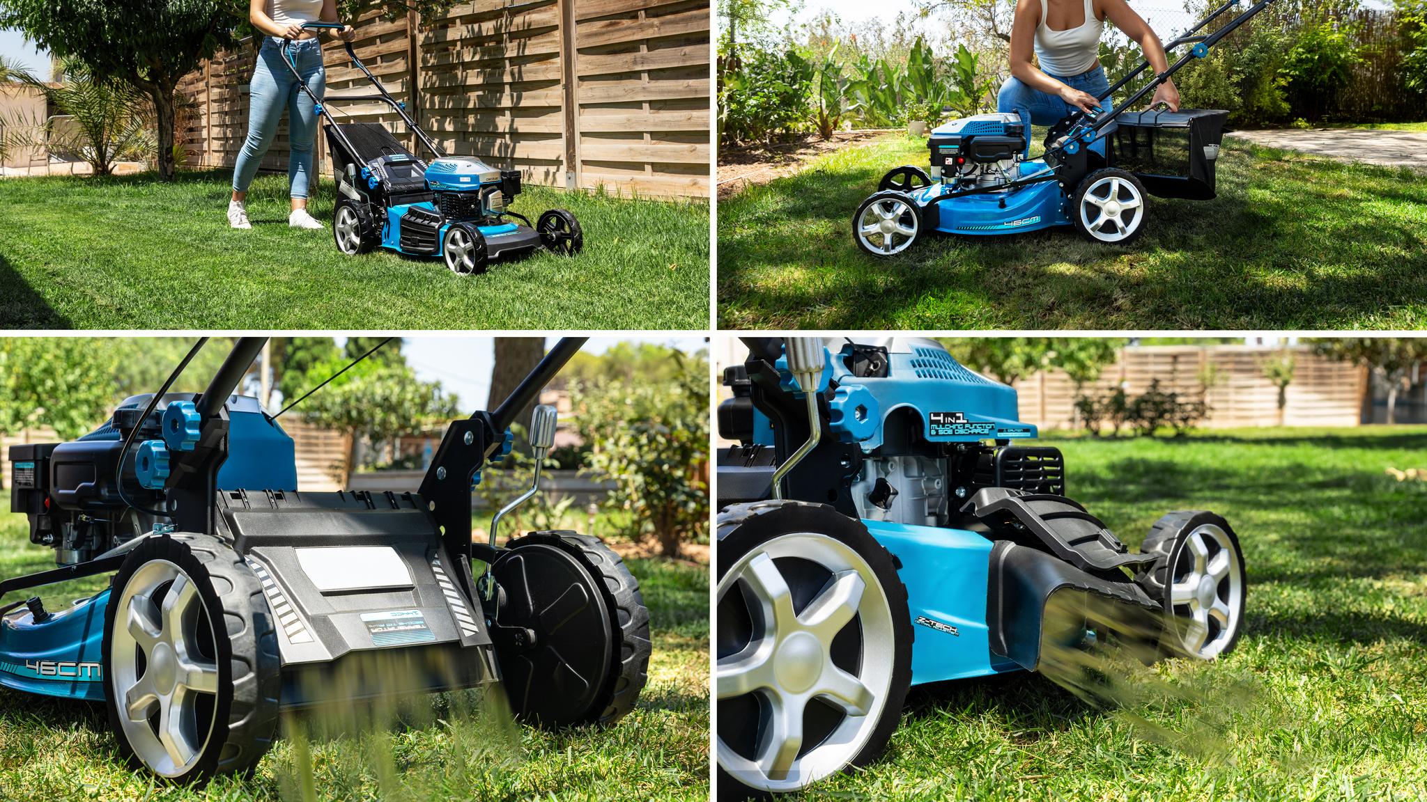 4in1: funzione di taglio, raccolta, mulching ed espulsione laterale.