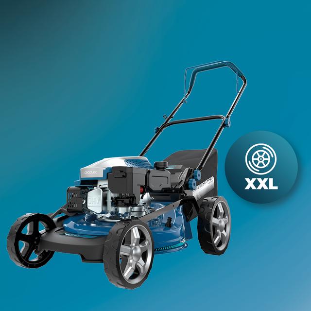 Terrenator 3200.46 Total Z Cortacésped de gasolina de 144cc. Cuerpo de acero 46cm. Cambio de altura sistema Z-Tech. 4in1 con mulching. Ruedas traseras XL