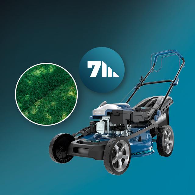 Terrenator 4000.51 Total Z Auto Cortacésped de gasolina de 167cc. Cuerpo de acero 51cm. Cambio de altura sistema Z-Tech y populsión automática. 4in1 con mulching.