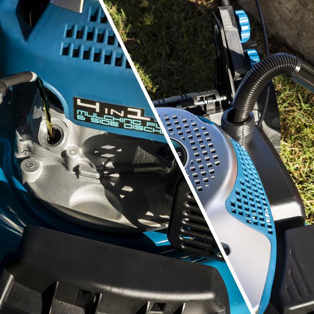 Terrenator 4000.51 Total Z Auto Cortacésped de gasolina de 167cc. Cuerpo de acero 51cm. Cambio de altura sistema Z-Tech y populsión automática. 4in1 con mulching.