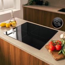 Bolero Squad I 4700 TitanicZone Placa de indução com 4 zonas, 7400 W de potência total, controlo deslizante tátil, 9 níveis, TitanicZone, Flex Zone, Stop&Go, Booster, temporizador individualizado, indicador de calor residual e bloqueio de segurança para crianças