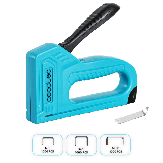 FastTacker Grapadora 4in1. Compatible con diferentes grapas y clavos. Incluye 3000 grapas y quitagrapas.