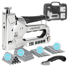 FastTacker 4in1 Full Equip Grapadora 4in1. Compatible con diferentes grapas y clavos. Regulador de potencia. Maletín y grapas incluidos.