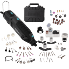 Multihand 200 Power Mini outil multifonction d'une puissance de 200 W. Écran pour le contrôle et le réglage de la vitesse. Inclus : coffret et 256 accessoires.