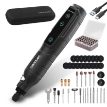 Multihand One Detail Mini outil multifonction avec batterie de 3,7 V. Vitesse réglable sur 5 niveaux. Lumière LED intégrée. Inclus : coffret et 74 accessoires.