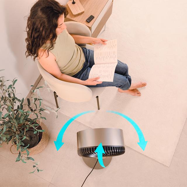 EnergySilence 2400 Cyclone Noir Circulador de Aire de Pie de 40W con motor DC con 24 Velocidades, Oscilación de 120º horizontal y 90º vertical, Mando a Distancia y Pantalla LED