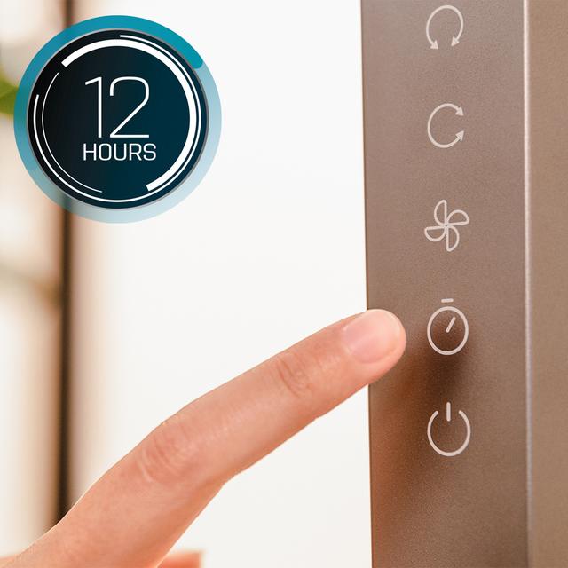 EnergySilence 2400 Cyclone Noir Circulador de Aire de Pie de 40W con motor DC con 24 Velocidades, Oscilación de 120º horizontal y 90º vertical, Mando a Distancia y Pantalla LED