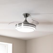 EnergySilence Aero 4300 lnvisible Double Metal Ventilador de Techo con Luz de 35W, 6 Velocidades, Aspas Retráctiles, Doble Altura de Luz y Mando a Distancia