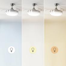 EnergySilence Aero 4300 lnvisible Double Metal Ventilador de Techo con Luz de 35W, 6 Velocidades, Aspas Retráctiles, Doble Altura de Luz y Mando a Distancia