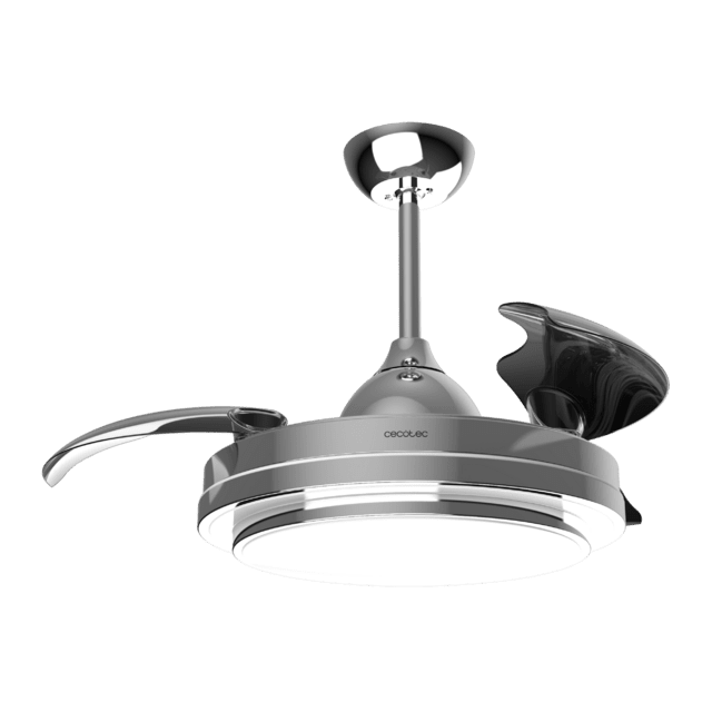 EnergySilence Aero 4300 lnvisible Double Metal Ventilador de Techo con Luz de 35W, 6 Velocidades, Aspas Retráctiles, Doble Altura de Luz y Mando a Distancia