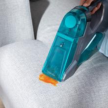 Conga MotorHand Carpet&Spot Clean 2000 Limpiatapicerías de mano inalámbrico. Cepillo motorizado para desincrustar la suciedad. Potencia de 90 W. Spray pulverizador. 25 minutos de autonomía. Depósito de agua limpia de 220 ml y depósito de agua sucia de 200 ml.